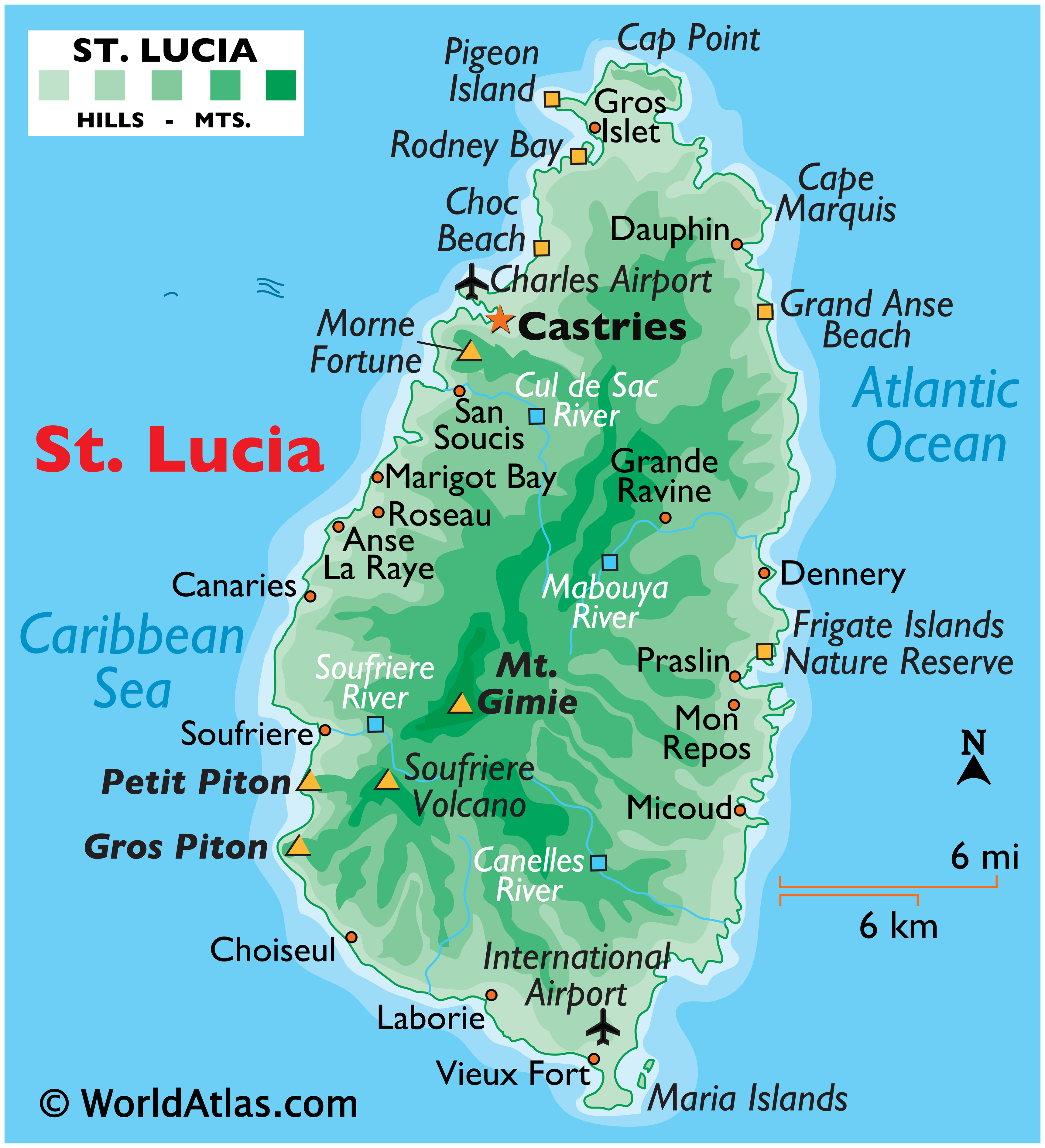 Map of St. Lucia